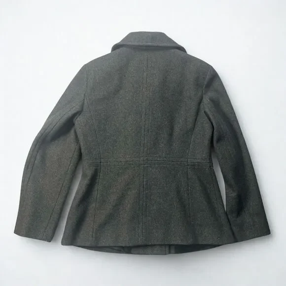 Covington Coat Women Medium 10-12 Wool Blend Double Breasted Peacoat Gray - Picture 2 of 5